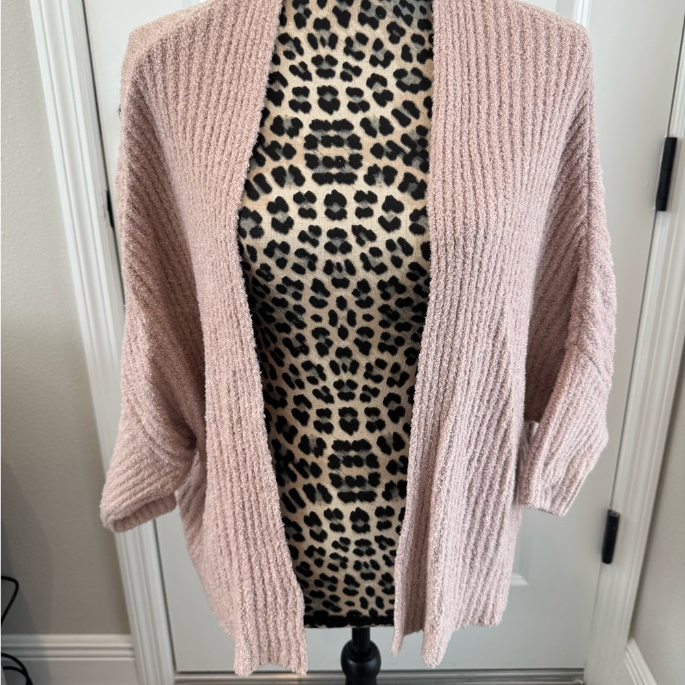 Barefoot Dreams Cozy Chic Lite Women's Ribbed Knit Sweater - Pink